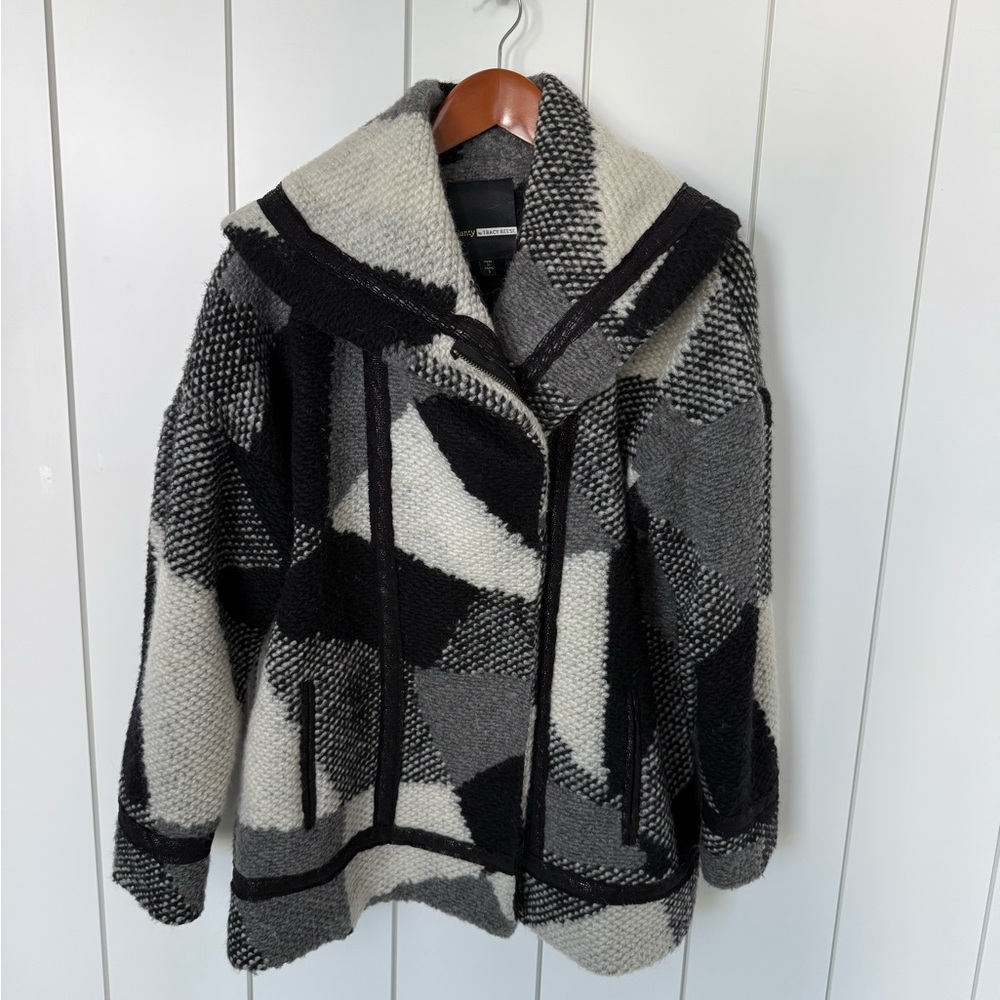 Tracy Reese Black and Gray Teddy Jacket
